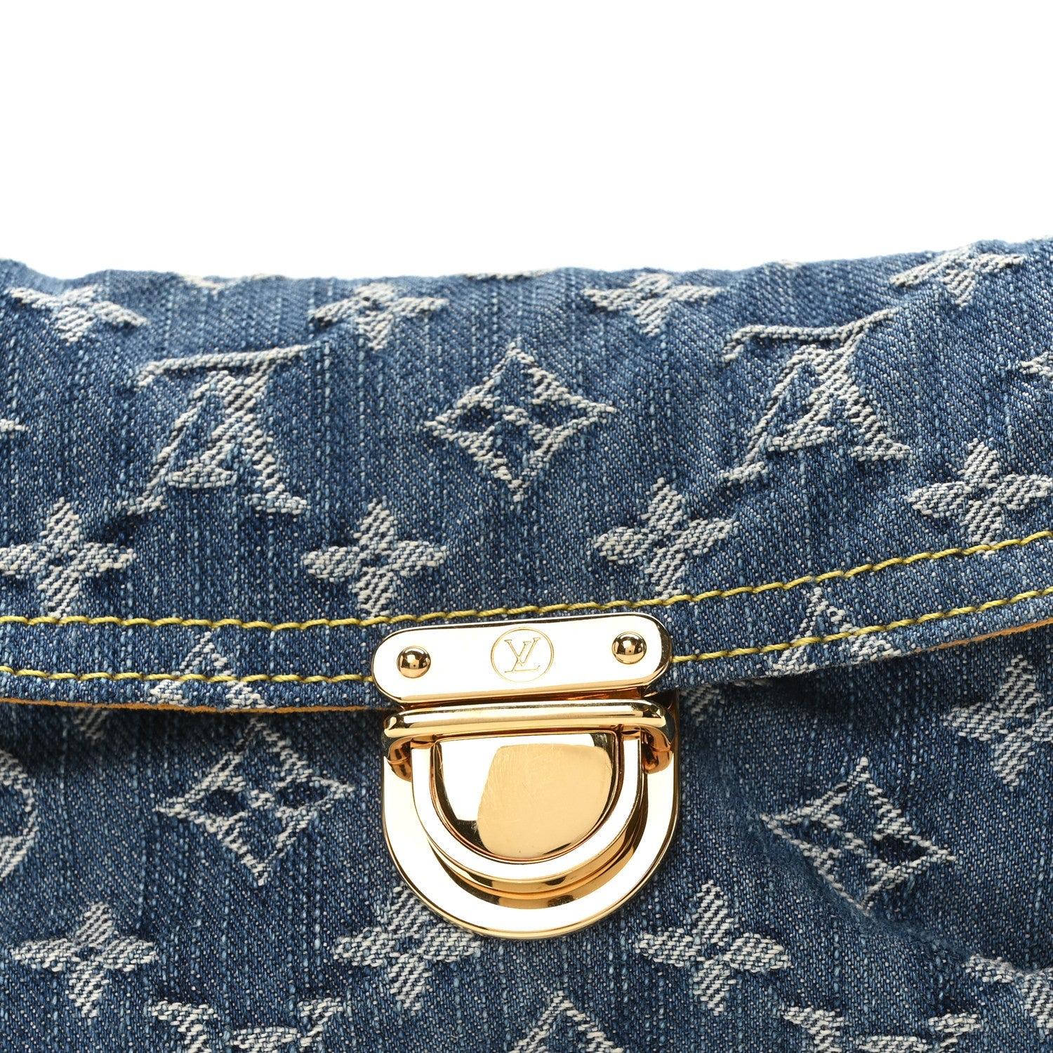 Louis Vuitton Monogram Denim Pochette Plat Clutch Blue 7 of 9