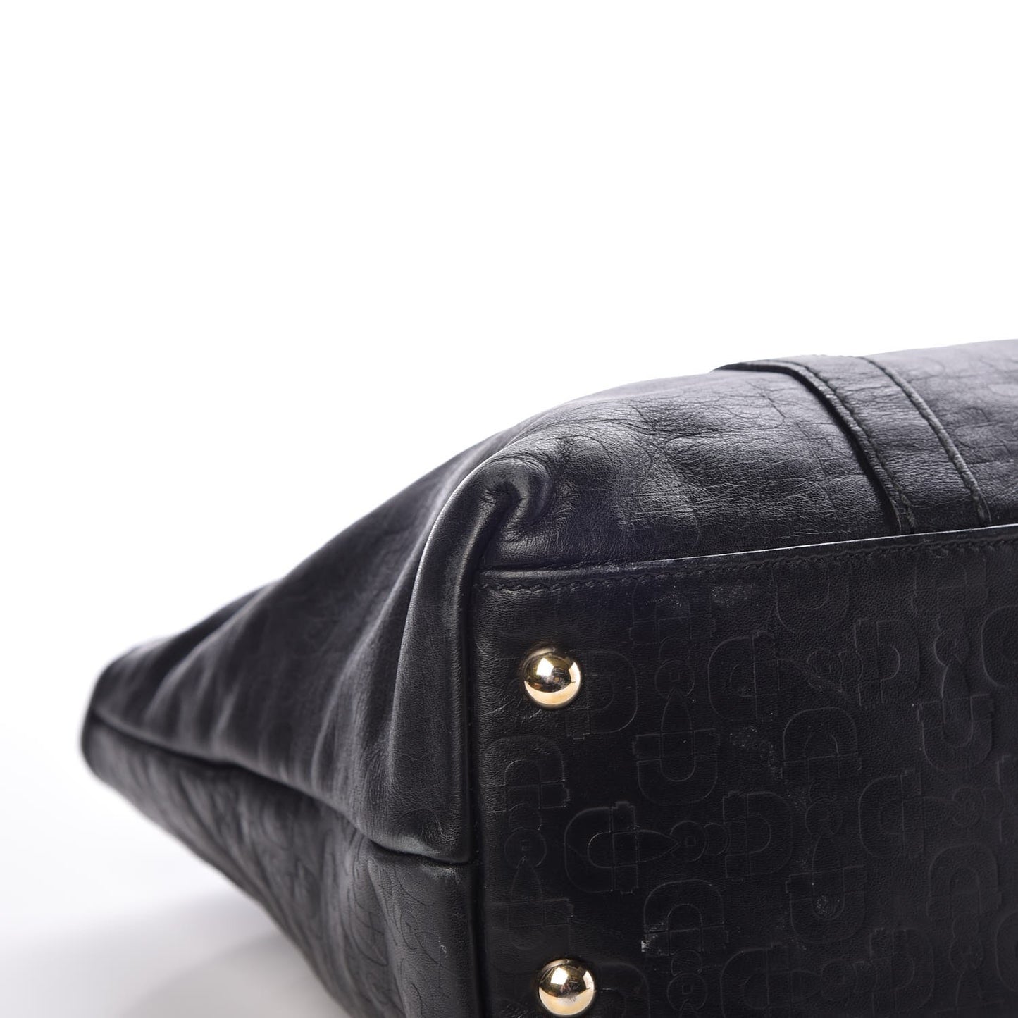 Calfskin Horsebit Embossed Joy Tote Black