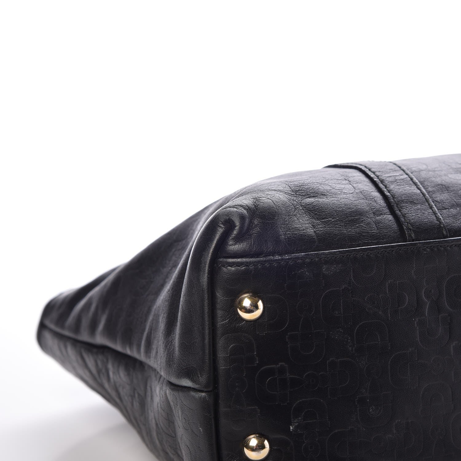 Gucci Calfskin Horsebit Embossed Joy Tote Black 10 of 17
