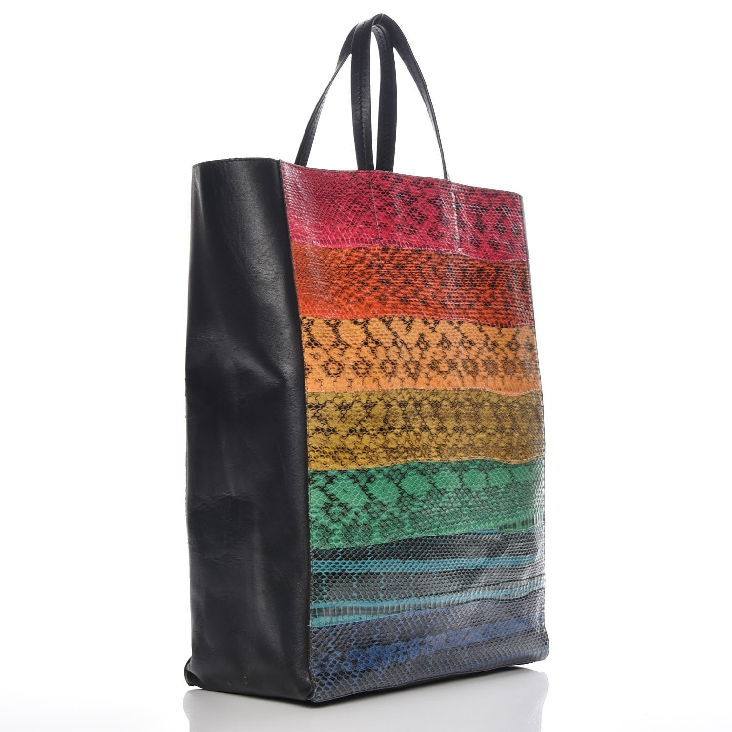 Celine Ayers Snakeskin Vertical Cabas Black Multi 3 of 6