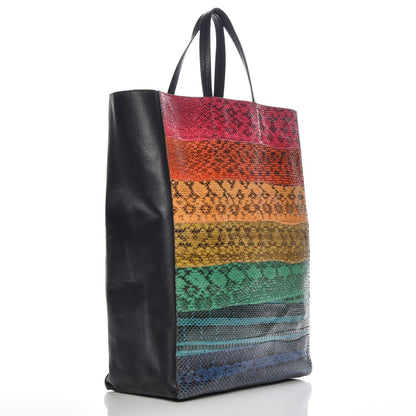 Celine Ayers Snakeskin Vertical Cabas Black Multi 3 of 6