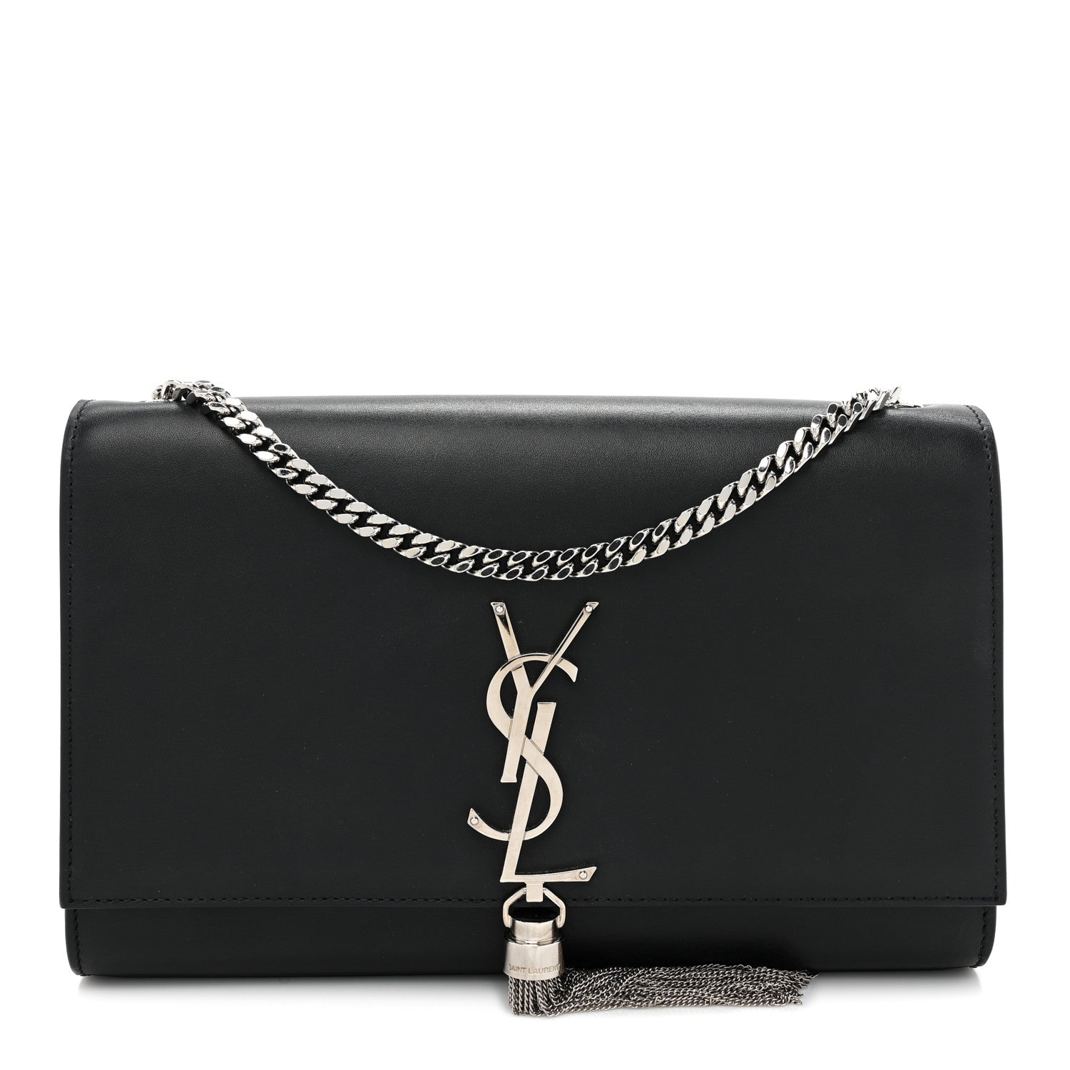 Saint Laurent Smooth Calfskin Medium Classic Monogram Kate Tassel Satchel Black 1 of 9
