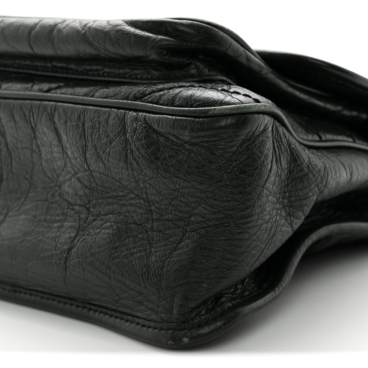 Crinkled Lambskin Matelasse Monogram Medium Niki Chain Satchel Dark Green