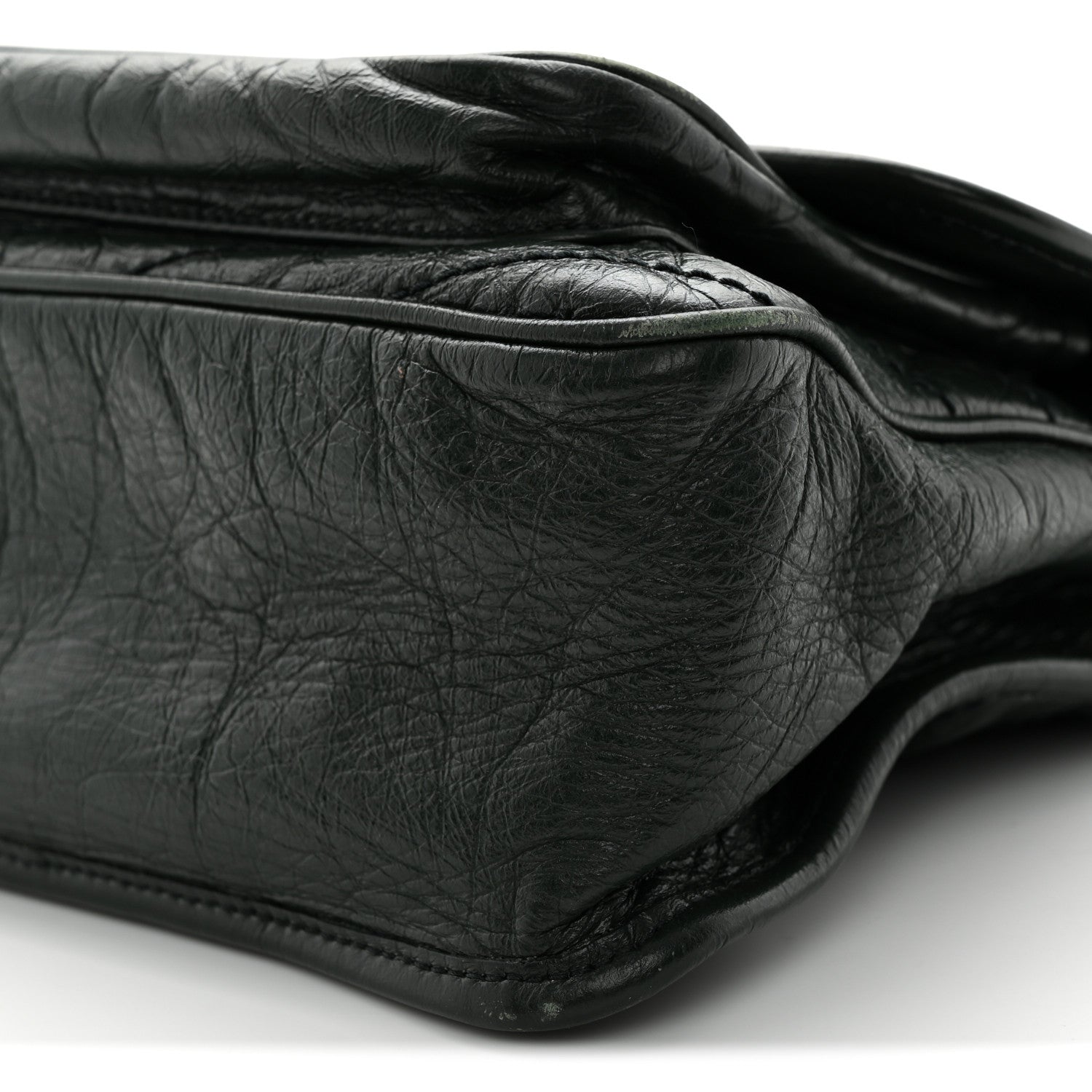 Saint Laurent Crinkled Lambskin Matelasse Monogram Medium Niki Chain Satchel Dark Green 10 of 11