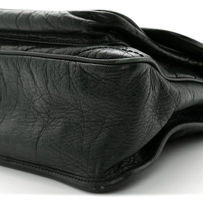 Saint Laurent Crinkled Lambskin Matelasse Monogram Medium Niki Chain Satchel Dark Green 10 of 11