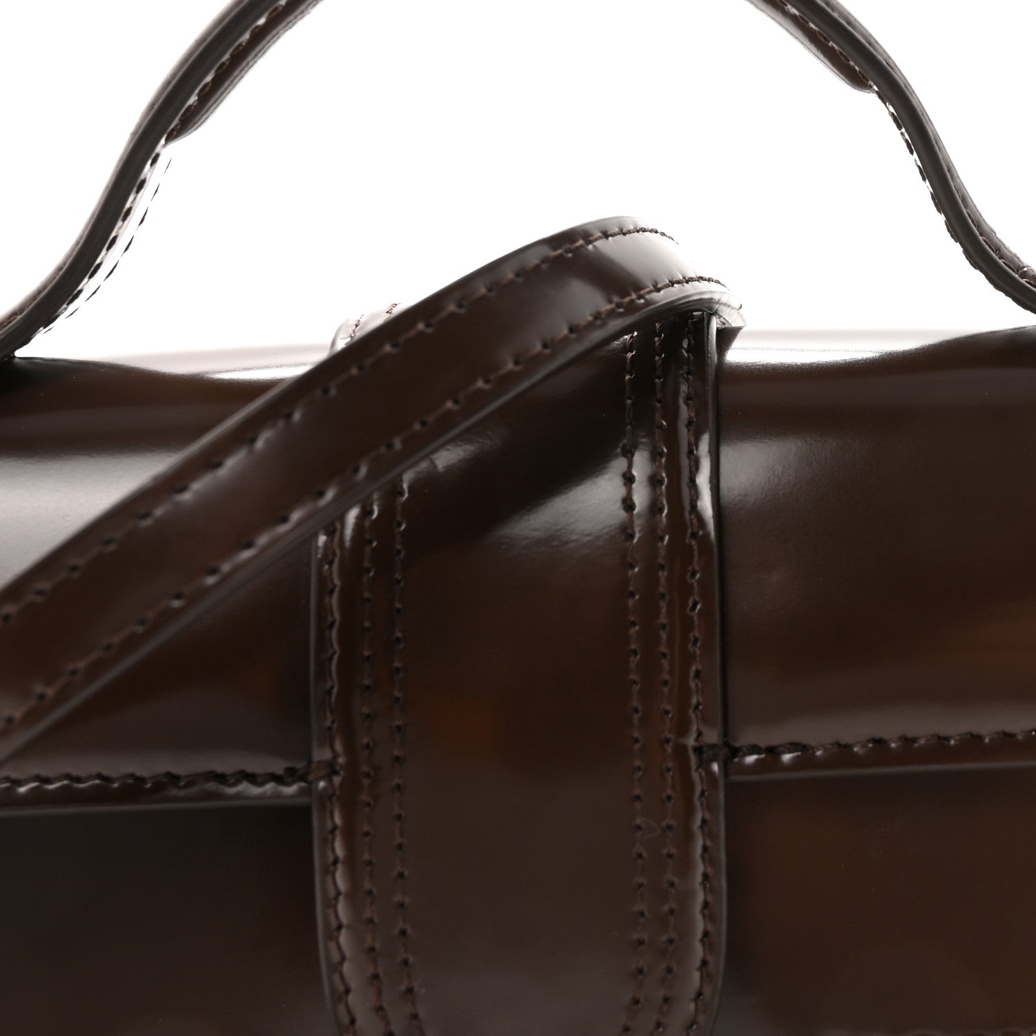 Jacquemus Glazed Calfskin Le Grand Bambino Midnight Brown 7 of 9