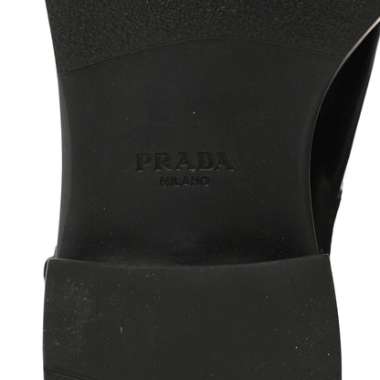 Prada Spazzolato Re-Nylon Metal Triangle Logo Buckled 50mm Biker Boots 36.5 Black 9 of 9