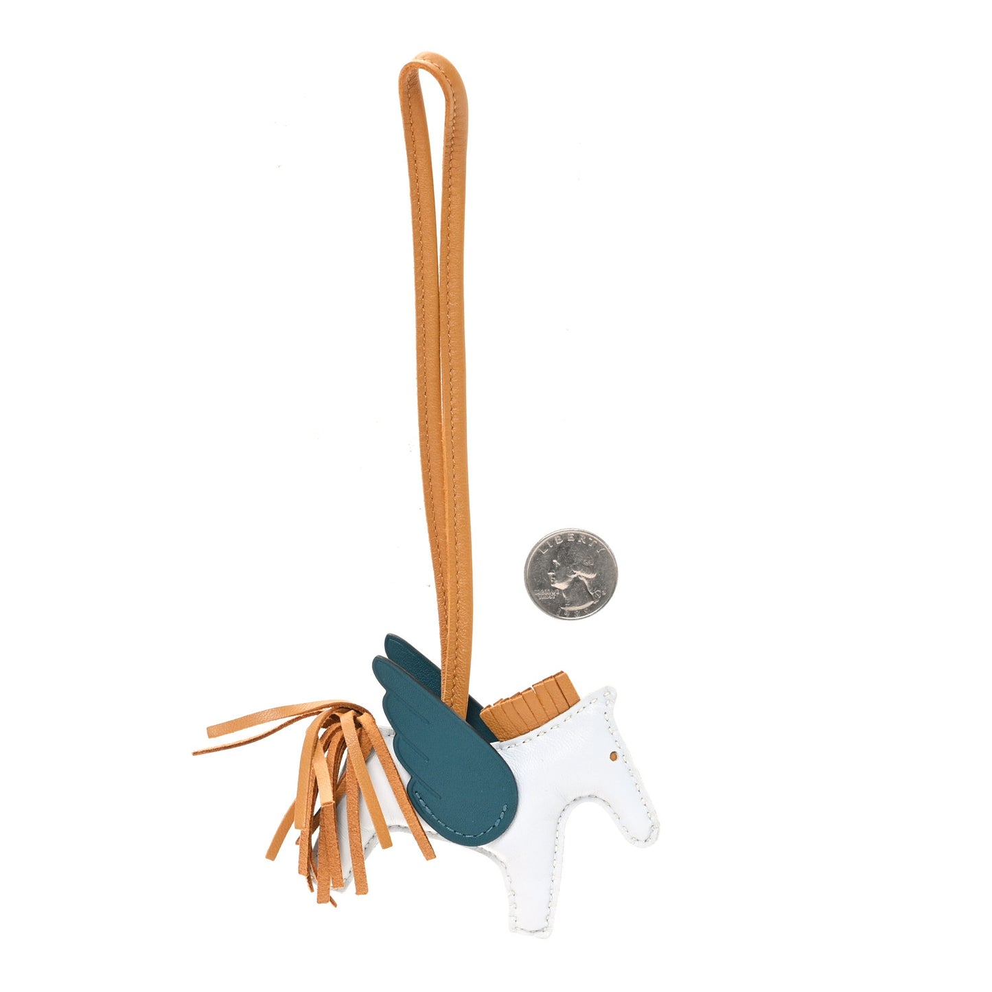 Milo Lambskin Grigri Rodeo Pegase Horse Bag Charm PM Bleu Brume Sesame Vert Bosphore