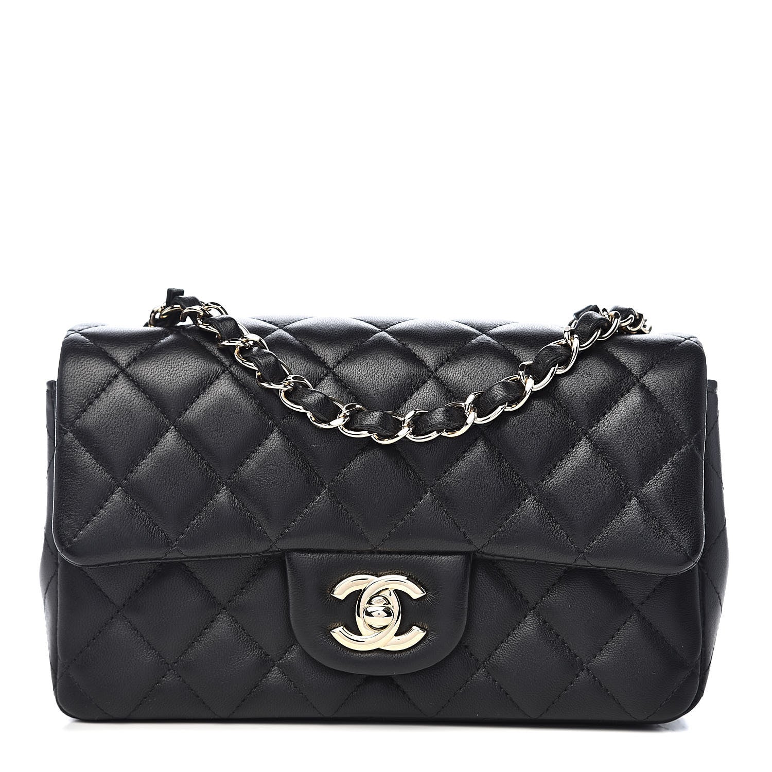 Chanel Lambskin Quilted Mini Rectangular Flap Black 1 of 11
