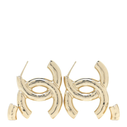 Chanel Metal Large CC Earrings Light Gold 3 of 5