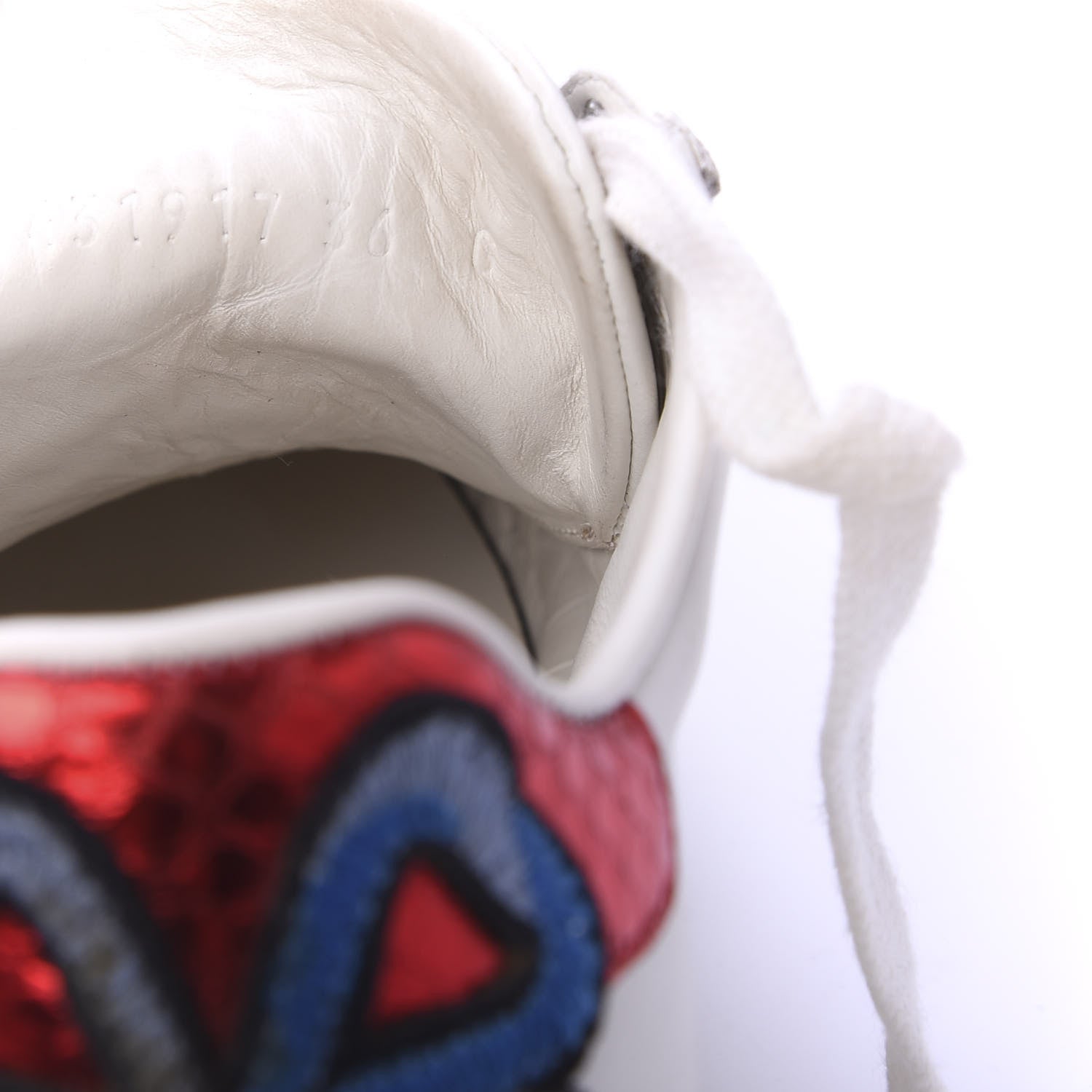 Gucci Calfskin Web Floral Embroidered Womens Ace Sneakers 36 White 9 of 10