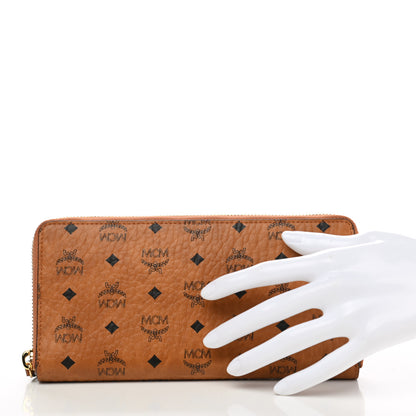MCM Visetos Large Zip Around Wallet Cognac 2 of 7