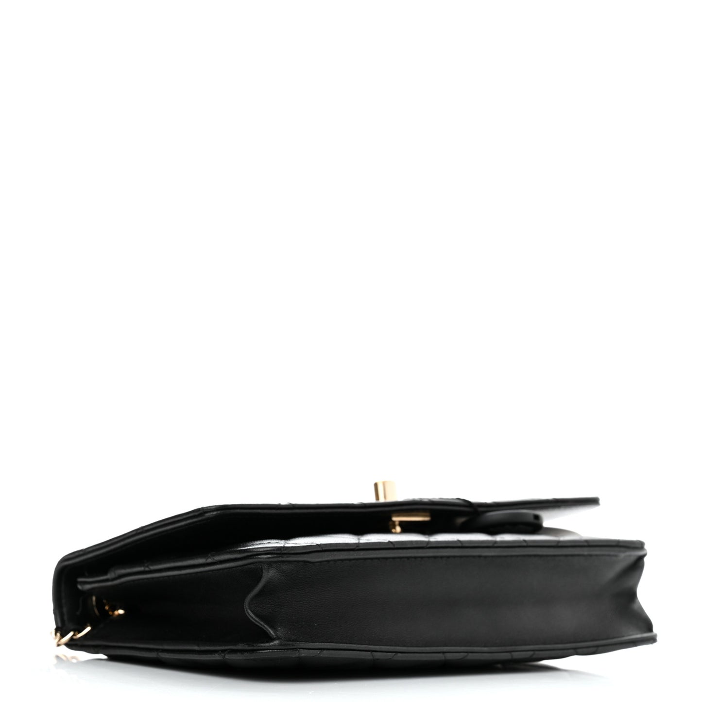 Lambskin Quilted Trendy CC Wallet On Chain WOC Black