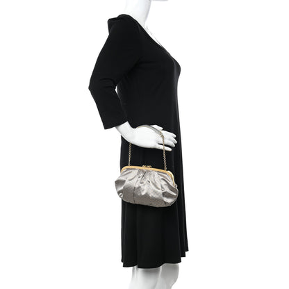 Louis Vuitton Satin Monogram Aumoniere Clutch Silver 2 of 12