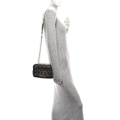 Christian Dior Calfskin Cannage Small Caro Bag Black 2 of 11