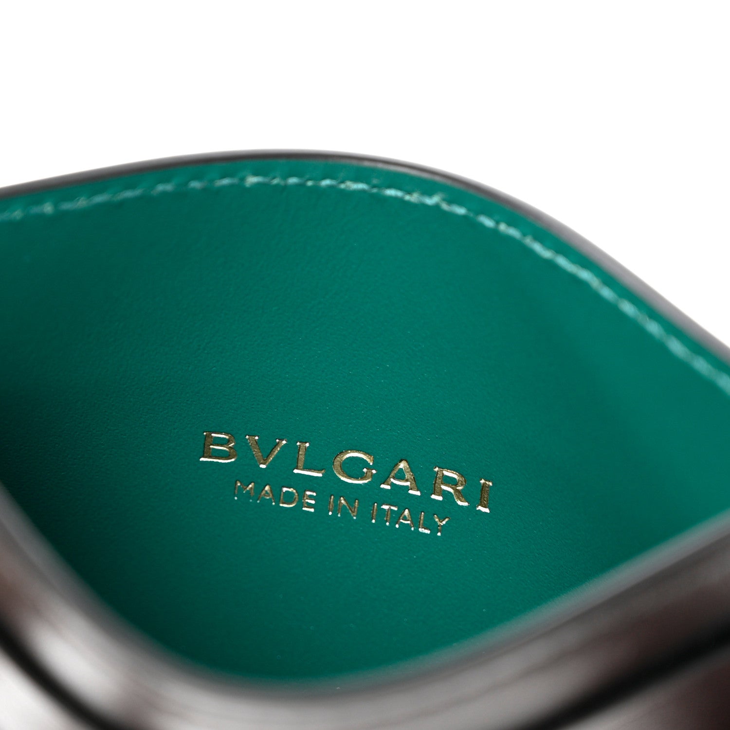 Bulgari Serpenti Calfskin Card Holder Black Emerald Green 6 of 7
