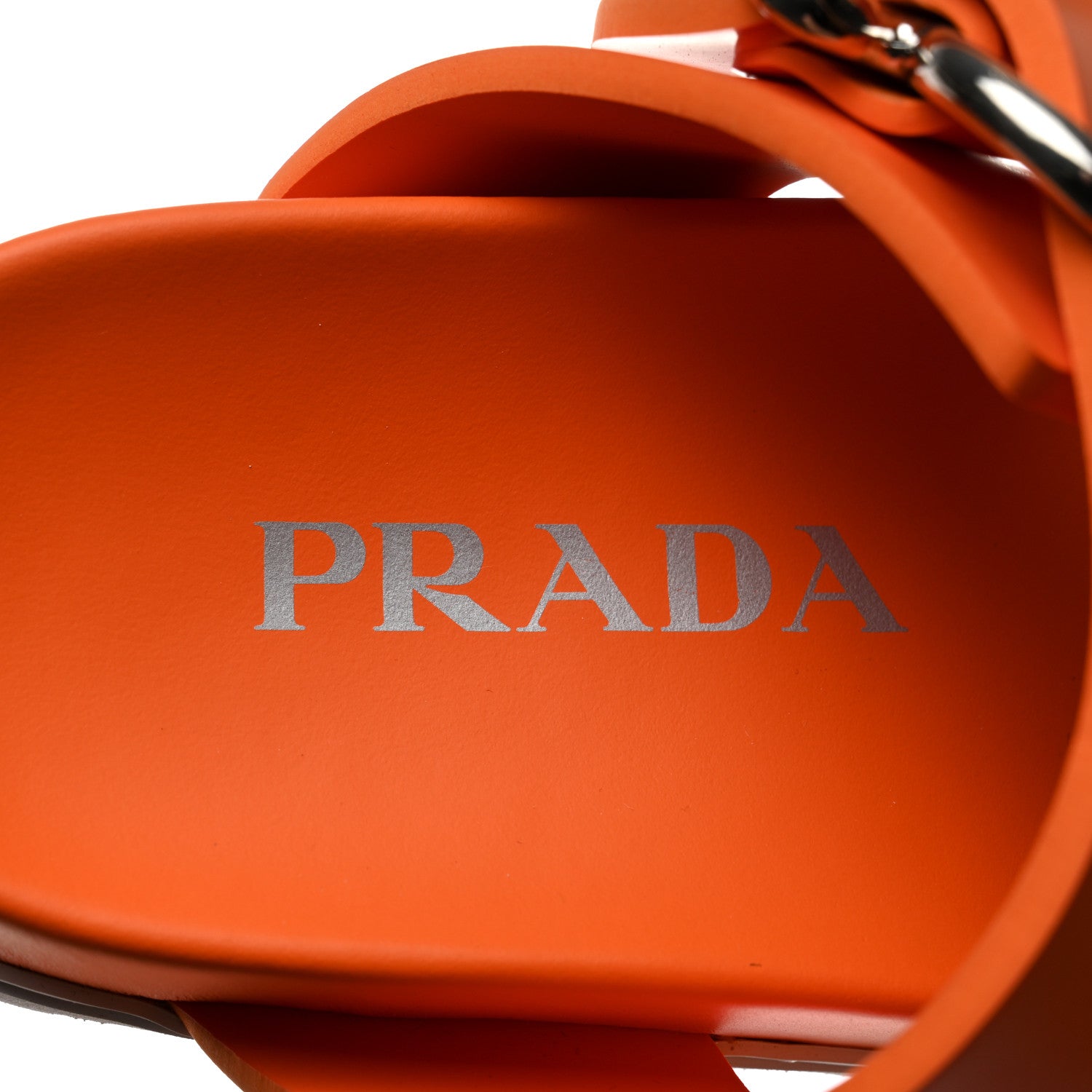 Prada EVA Rubber Buckled Lug Sole 20mm Thong Sandals 35 Papaya 7 of 9