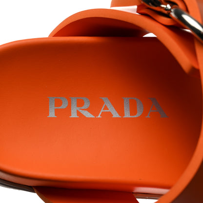 Prada EVA Rubber Buckled Lug Sole 20mm Thong Sandals 35 Papaya 7 of 9