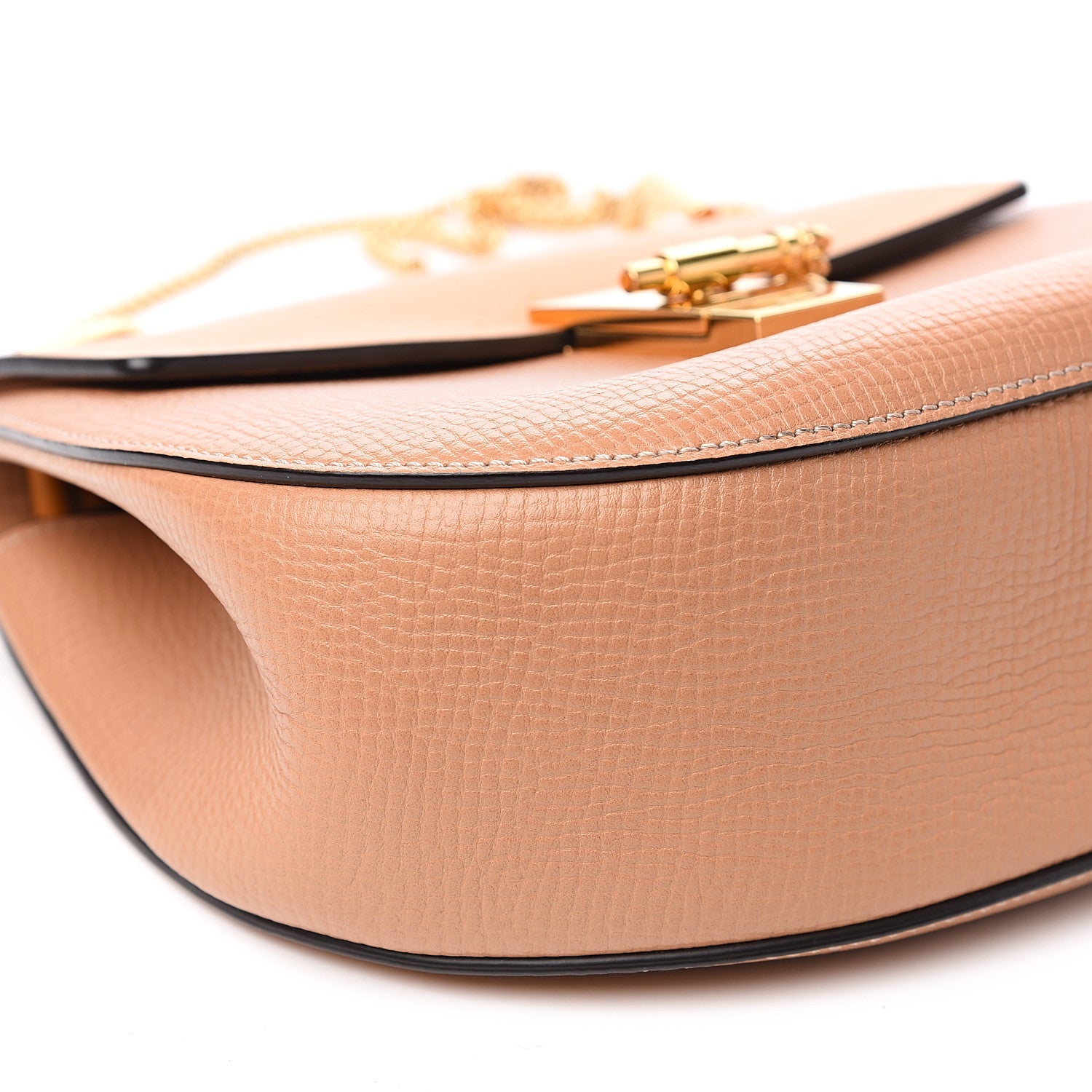 Chloe Grained Calfskin Lambskin Bi-Color Drew Shoulder Bag Wet Sand Sunflower 6 of 8