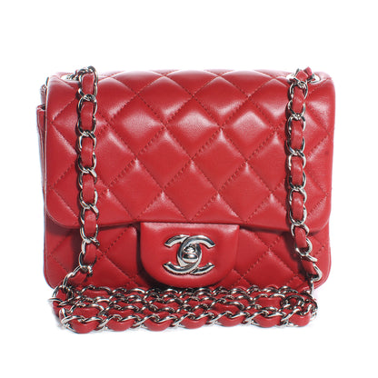 Chanel Lambskin Quilted Mini Square Flap Red 1 of 7