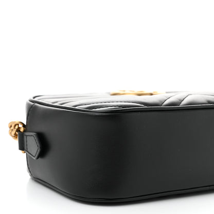 Gucci Calfskin Matelasse Small GG Marmont Chain Shoulder Bag Black 9 of 10