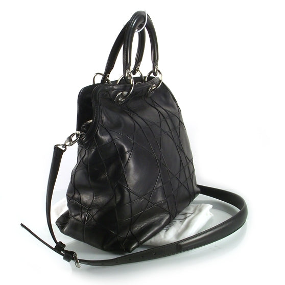 Lambskin Cannage Medium Granville Tote Black