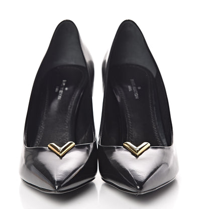 Louis Vuitton Calfskin Heartbreaker Pumps 37.5 Black 2 of 8