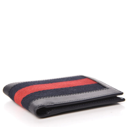 Gucci Calfskin Vintage Web Bi-Fold Wallet Navy 4 of 9