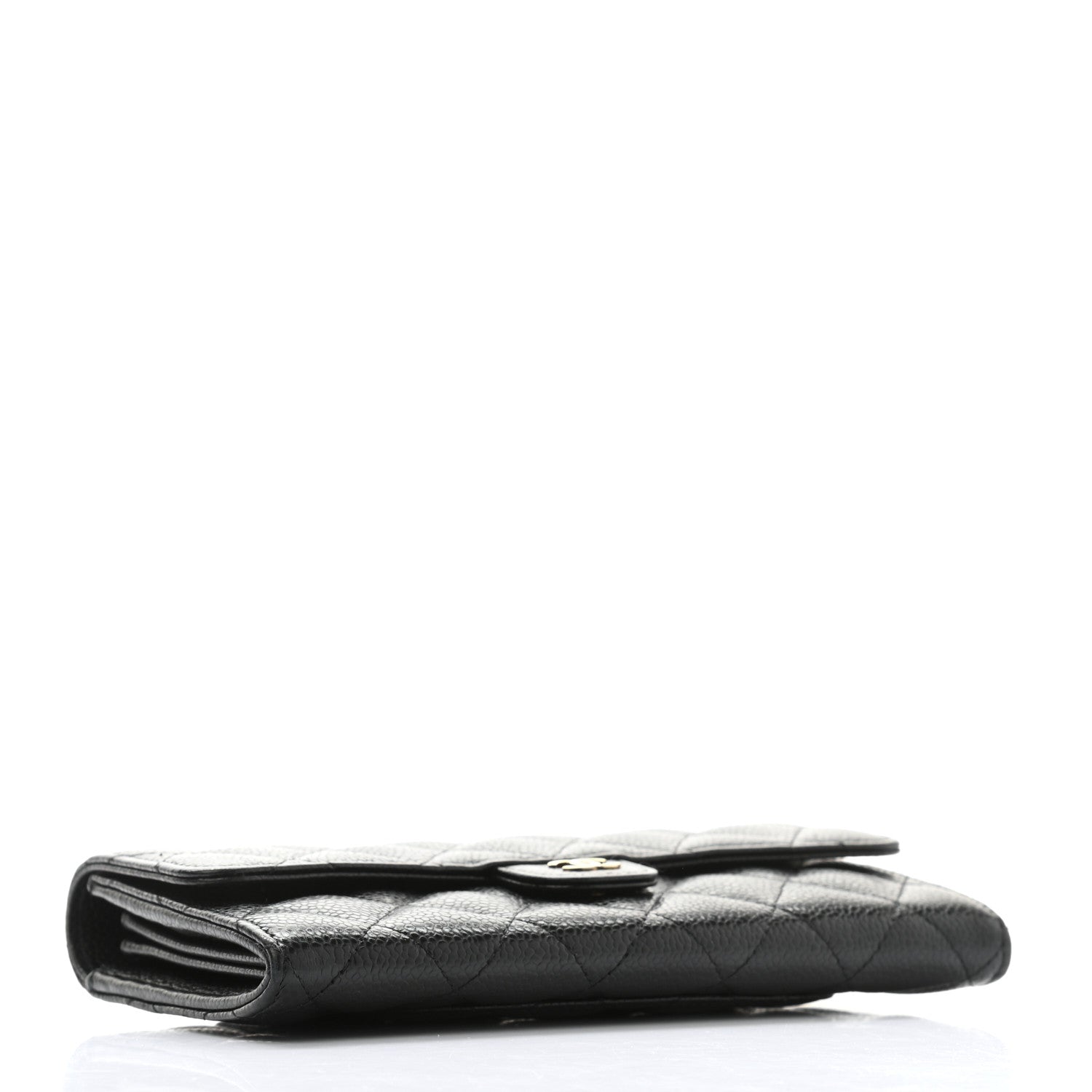 Chanel Caviar Quilted Large Gusset Flap Wallet Black 4 of 9