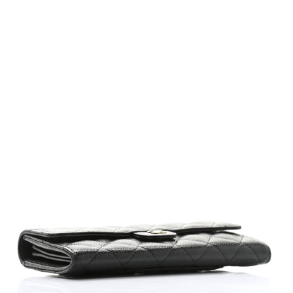 Chanel Caviar Quilted Large Gusset Flap Wallet Black 4 of 9