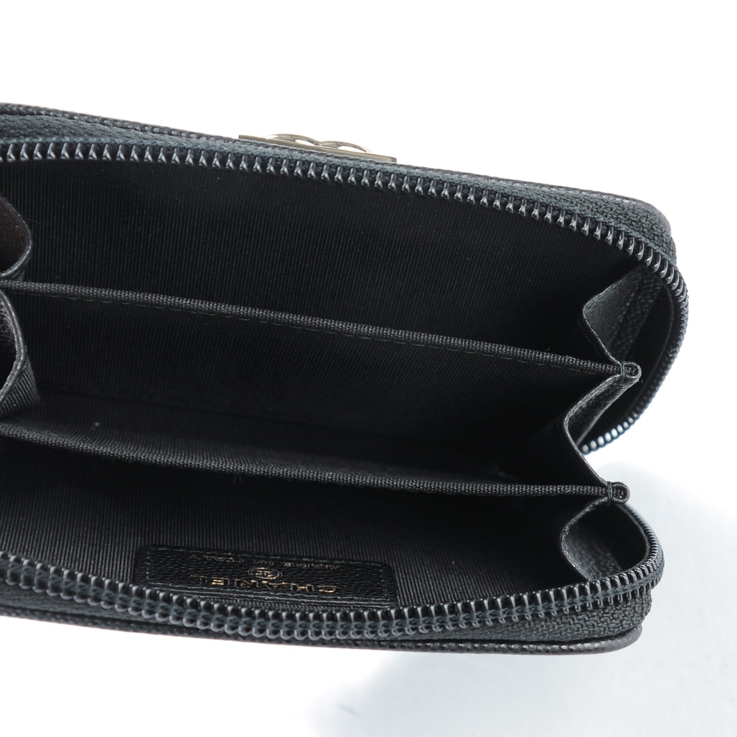 Chanel Caviar Quilted Boy Zip Around Coin Purse Wallet Black 5 of 7