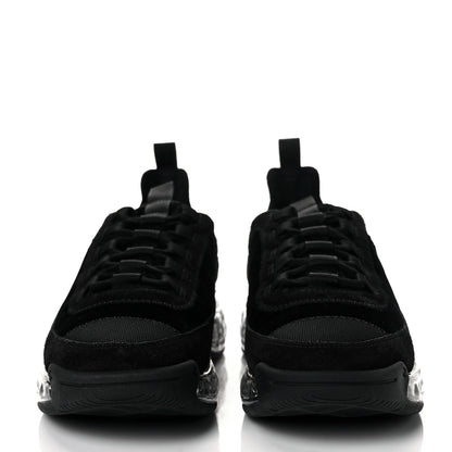 Chanel Suede Calfskin Velvet Grosgrain CC Sneakers 39.5 Black 2 of 8