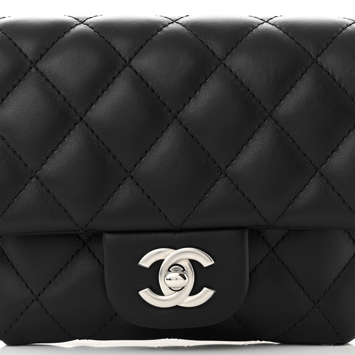 Chanel Calfskin Quilted CC Uniform Flap Belt Bag Black 9 of 11