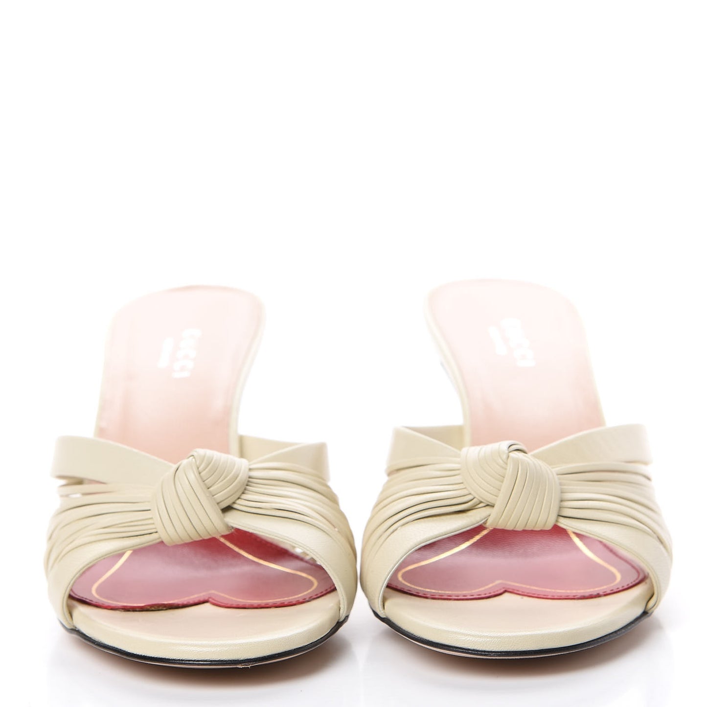 Malaga Kid Crawford Knot Mid Heel Slides 36.5 Vintage White