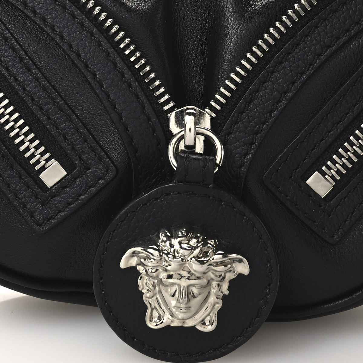 Calfskin Mini Repeat Zip Hobo Black
