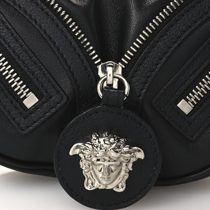 Versace Calfskin Mini Repeat Zip Hobo Black 8 of 10
