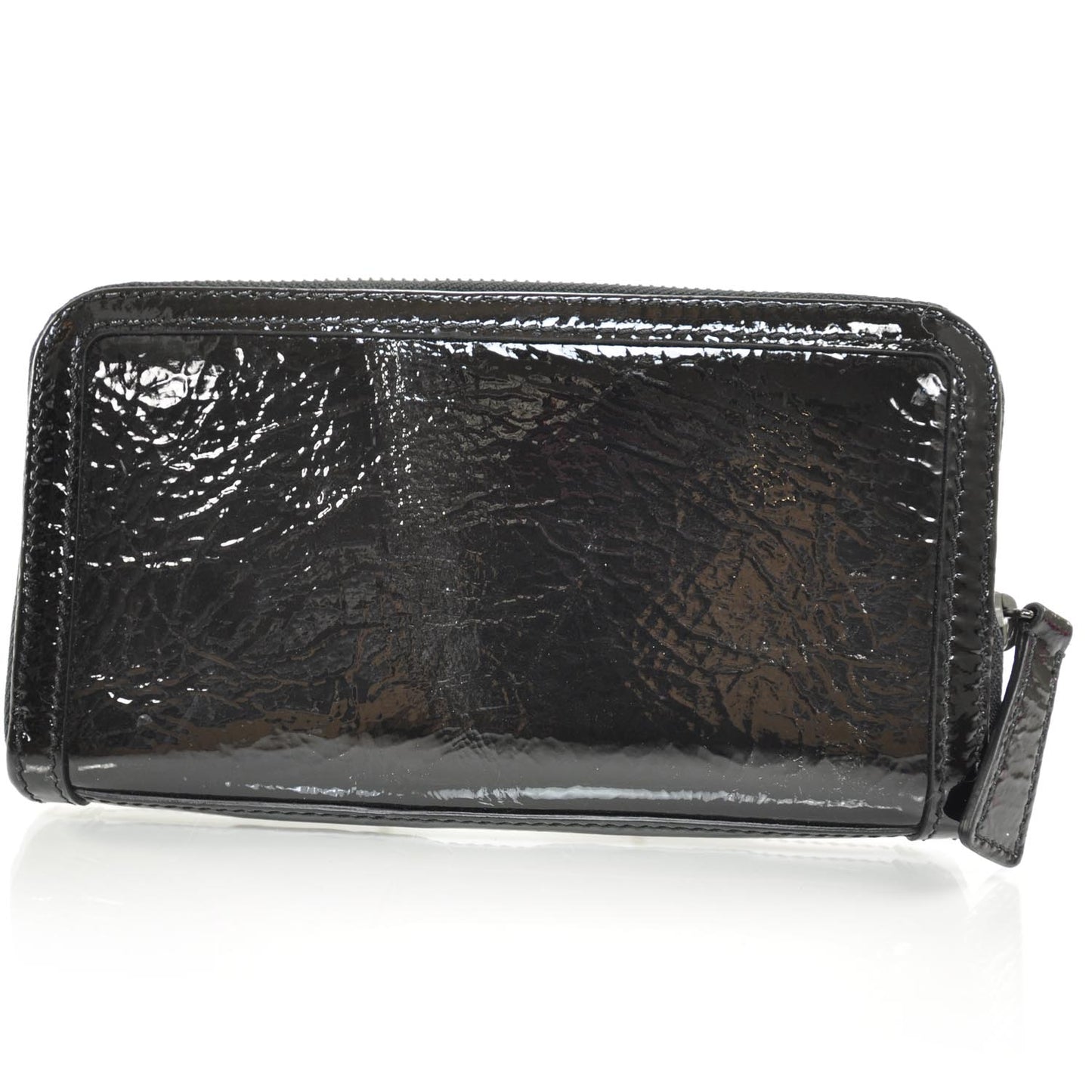 Patent Leather Knot Wallet Black