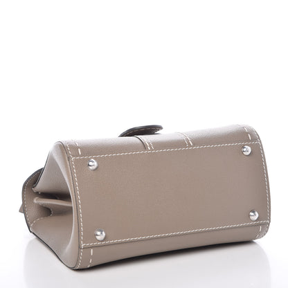 Delvaux Grained Rodeo Calfskin Surpique Mini Brillant Satchel Tourterelle Ivory 4 of 8