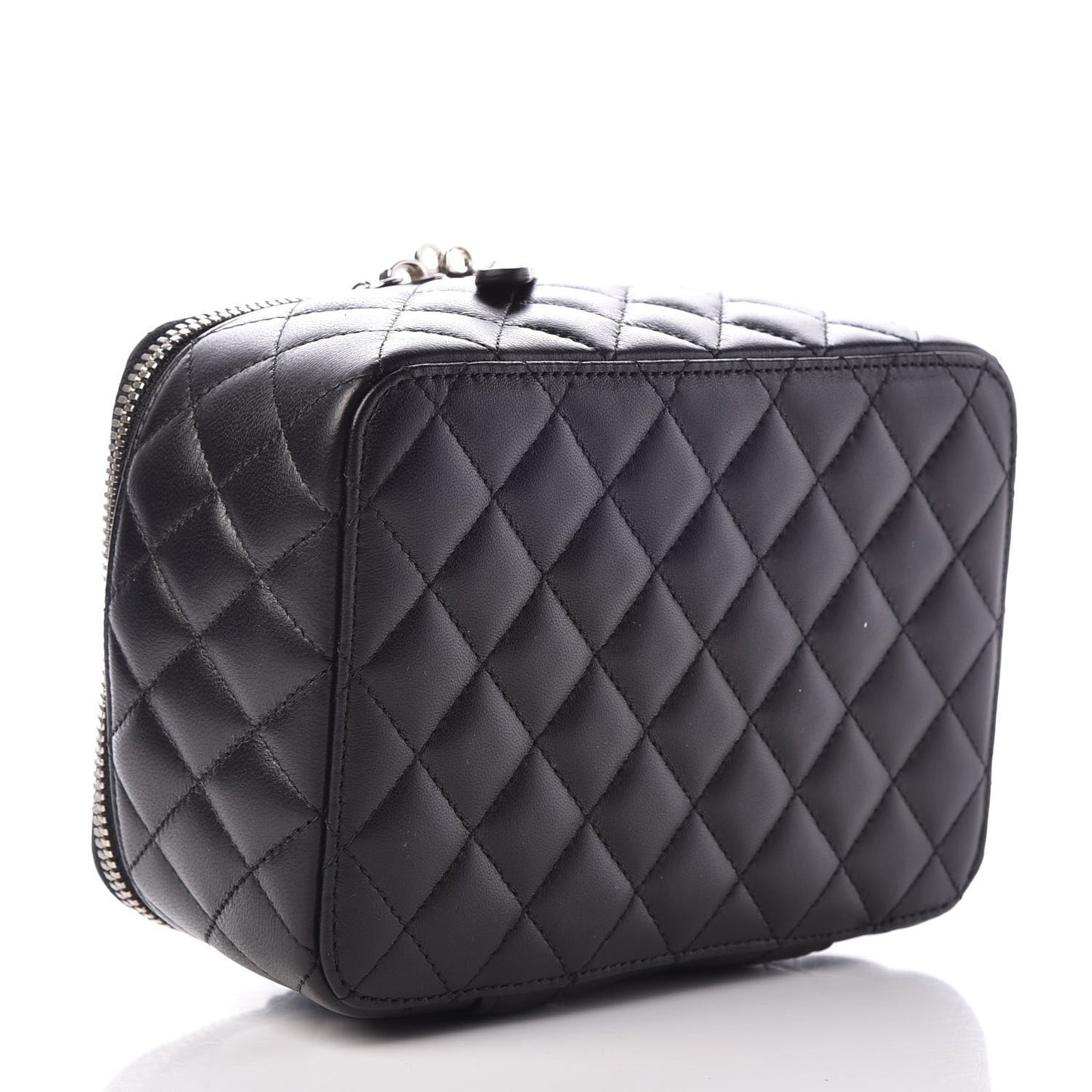 Lambskin Quilted Jewelry Case Black