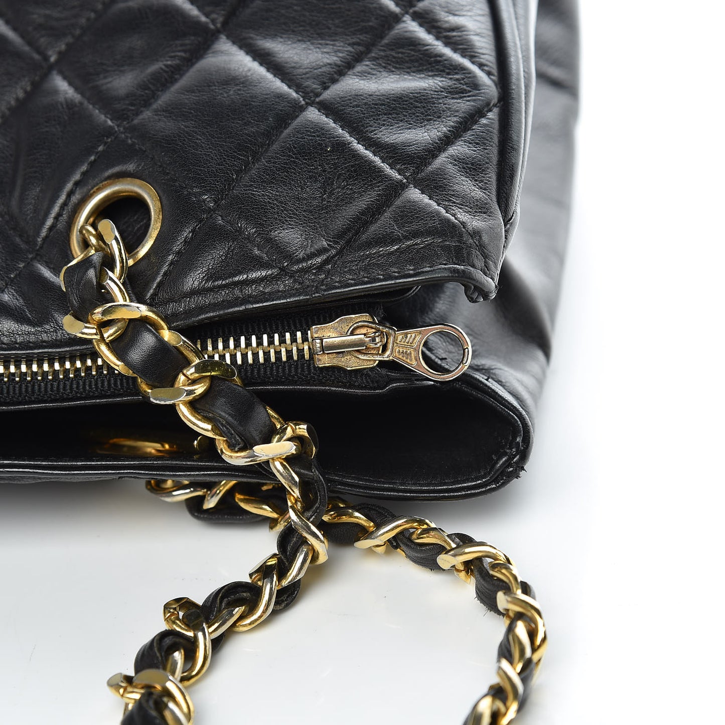 Lambskin Quilted Shoulder Bag Black