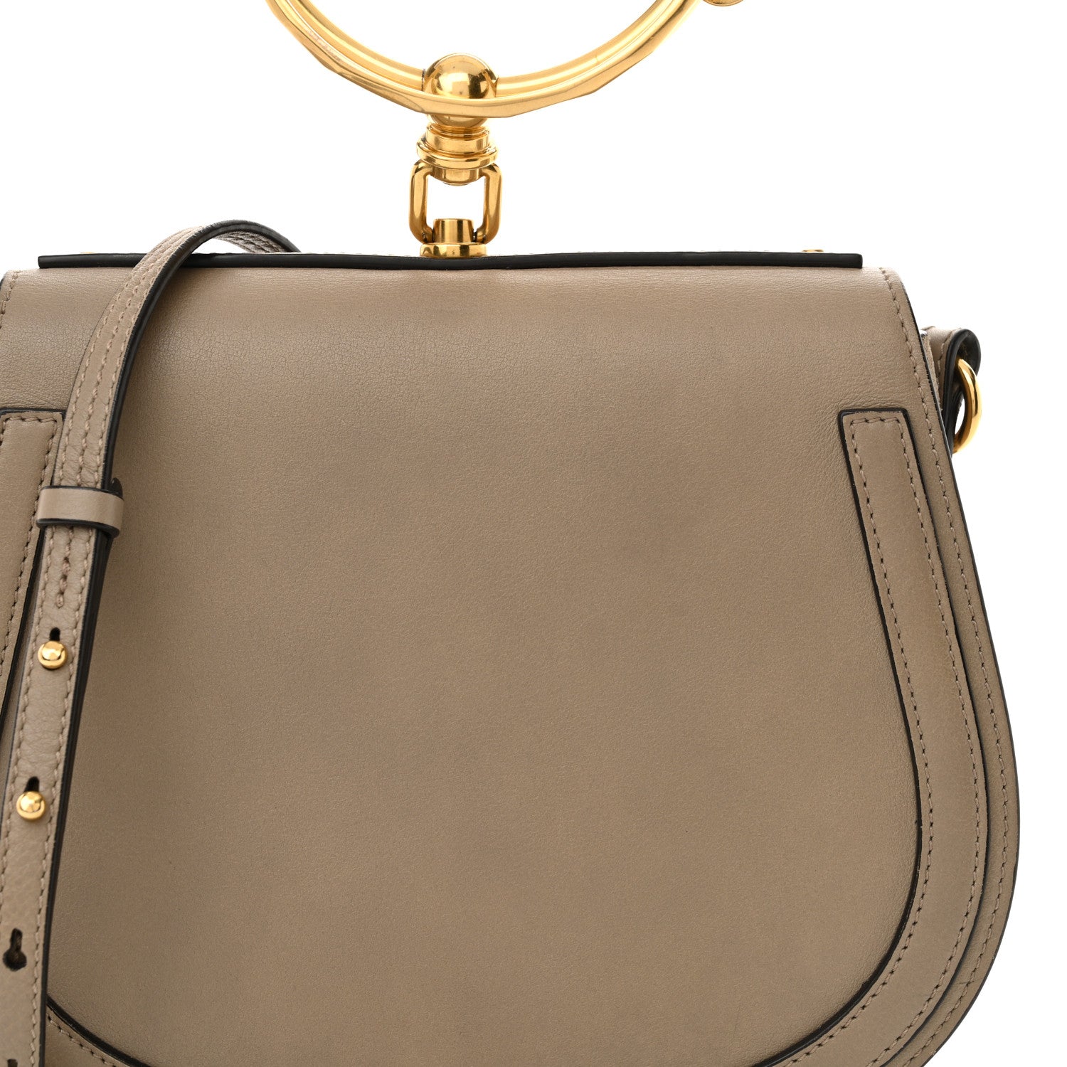 Chloe Calfskin Suede Medium Nile Bracelet Bag Motty Grey 8 of 14