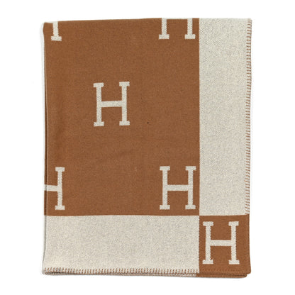 Hermes Wool Cashmere New Classic Avalon Blanket Ecru Camel 1 of 3