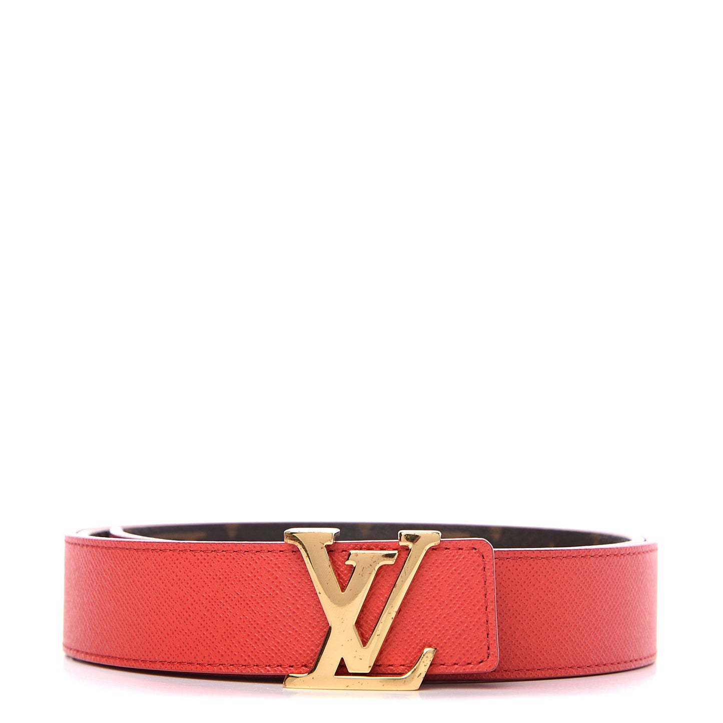 Monogram 30mm LV Initiales Reversible Belt 90 36 Coquelicot