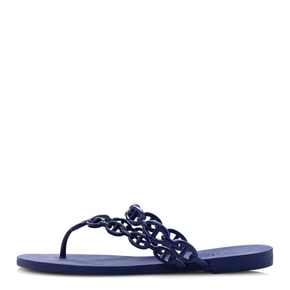 Hermes Rubber Chaine d'Ancre Island Sandals 38 Violet Iris 1 of 10