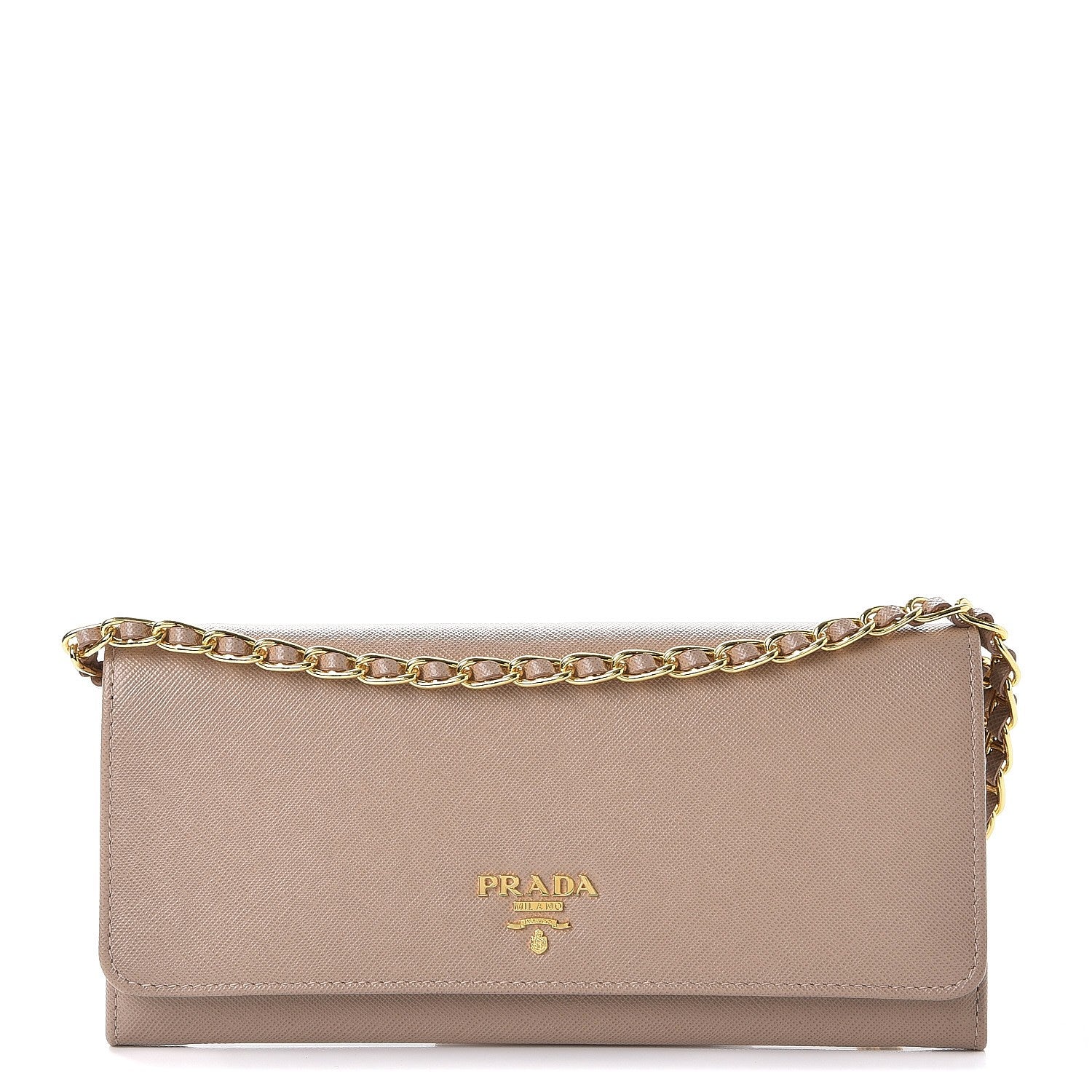 Prada Saffiano Metal Oro Chain Wallet Cammeo 1 of 10