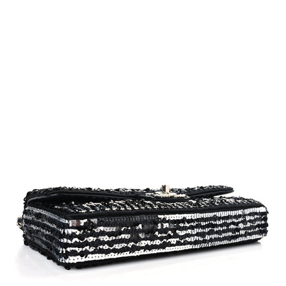Chanel Sequin Quilted Pearl CC Flap Clutch Black 4 of 10