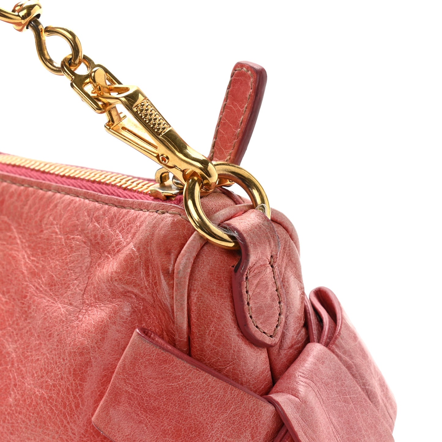 Vitello Lux Bow Bag Rosa