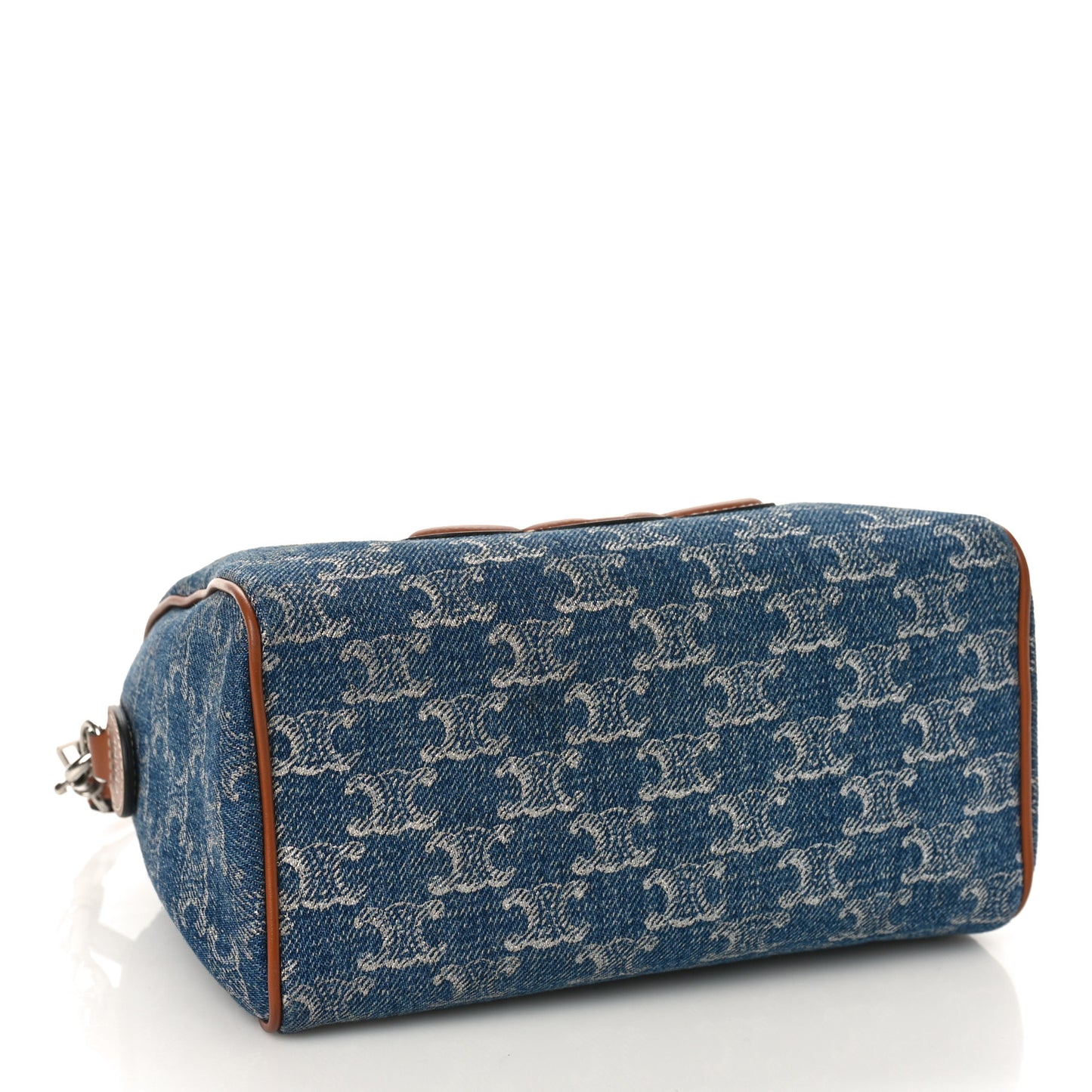 Denim Triomphe All Over Calfskin Small Boston Bag