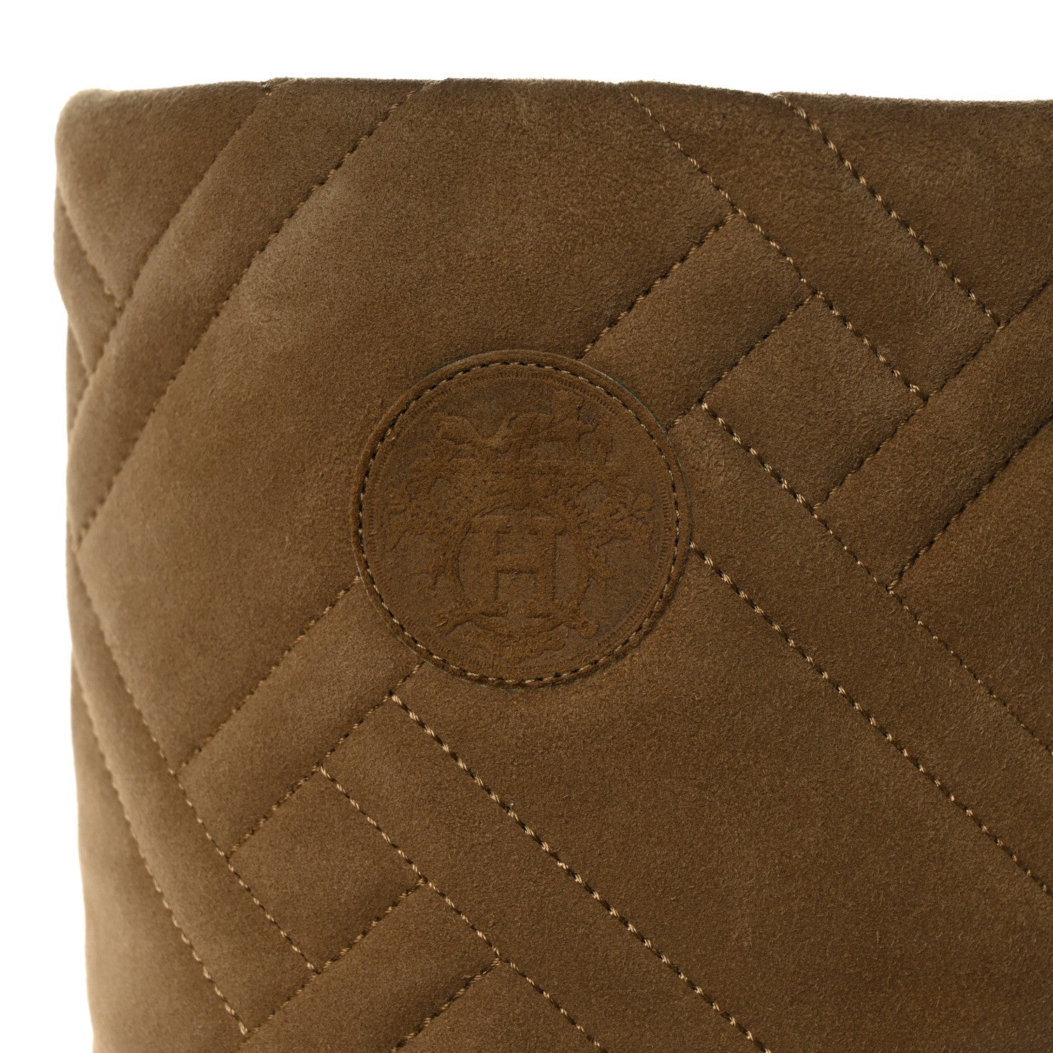Hermes Suede Goatskin Quilted Fjord Boots 36.5 Beige Gobi 7 of 7