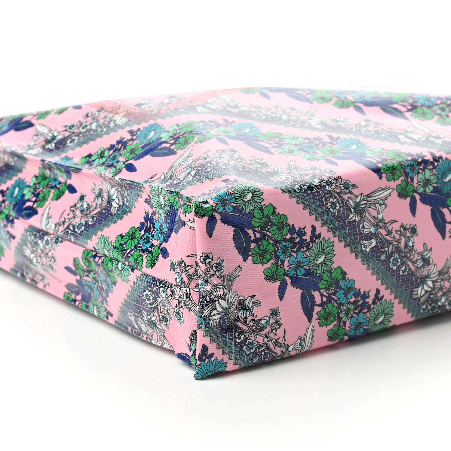 Gucci Patent Canvas Frame Logo Bouquet Print Vertical Tote Pink Daisy 6 of 10